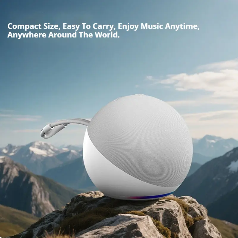 A portable outdoor subwoofer featuring 360° surround sound and RGB lighting, suitable for home use, parties, and travel. mini hdmi aux adapter