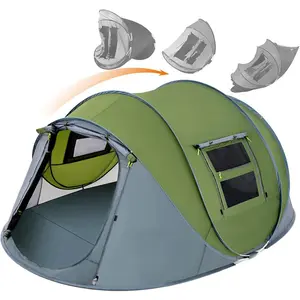 4 Person Easy Pop Up Tent Waterproof Automatic Setup 2 Doors-Instant Family Tents  Camping Hiking & Traveling