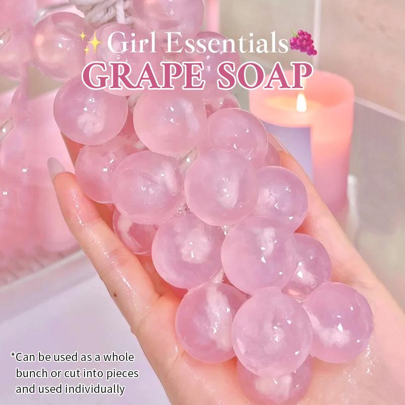 20 PCS Pink Grape Cluster Soap Handmade Natural Plant-Based Formula with Grape Seed Olive Oils Gentle Moisturizing Cleansing Bar for Face Hands Body Bathing Sulfate Free Paraben Free Perfect Gift for Girlfriend
