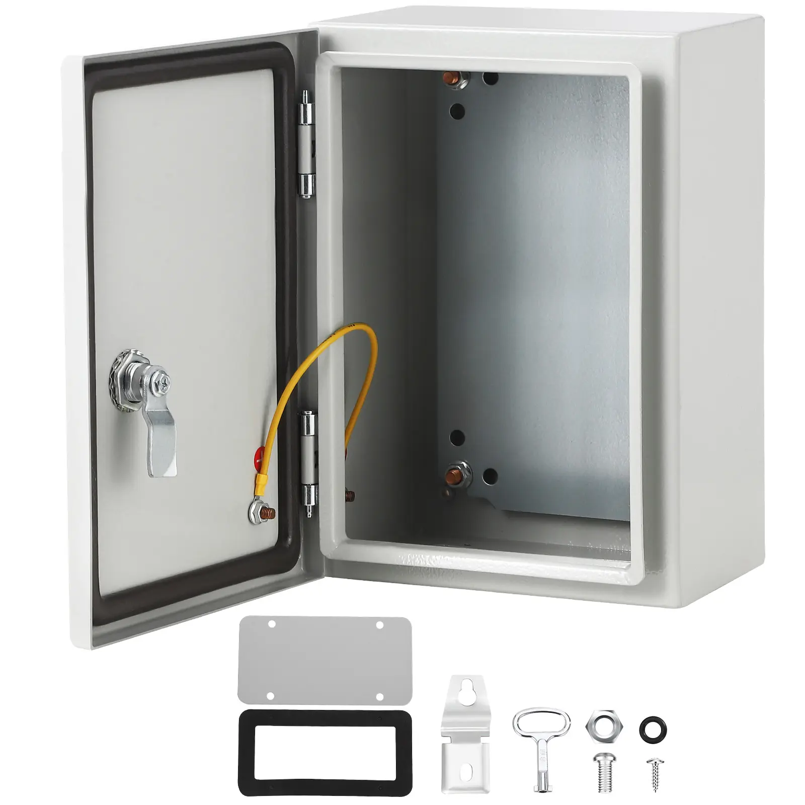 Outdoor Waterproof Electrical Box, IP66 Waterproof Plastic Electrical Enclosure Outdoor Weatherproof Project Electric Box with Lock & Mounting Plate 18"x 14"x 8"