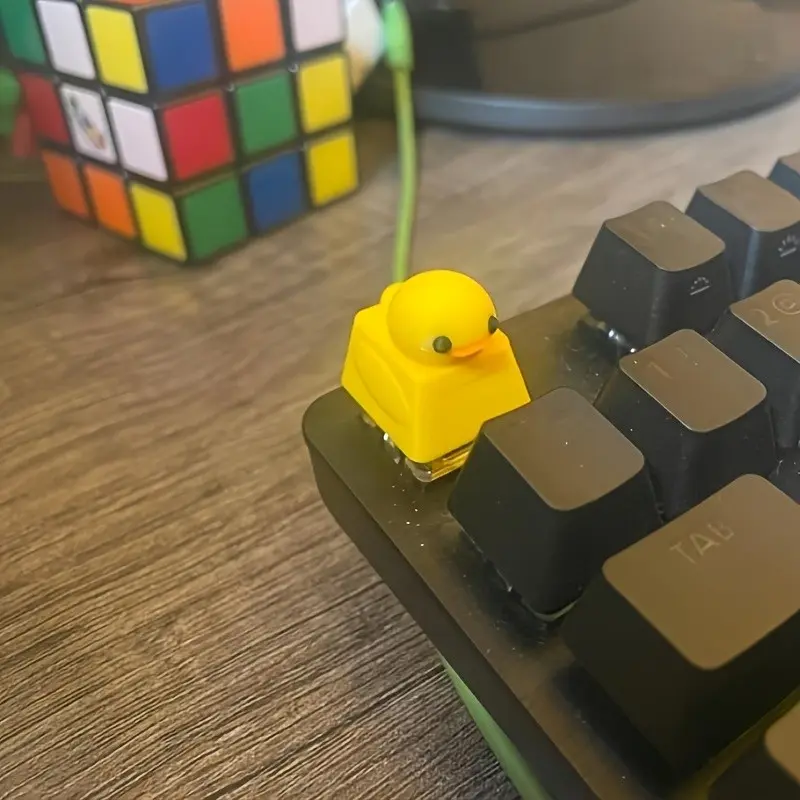 Cute Rubber Duck Keycaps, Suitable for PC, Mechanical Keyboard, Gaming Keyboard, Typewriter, Fun Team Accessories, Party Favors