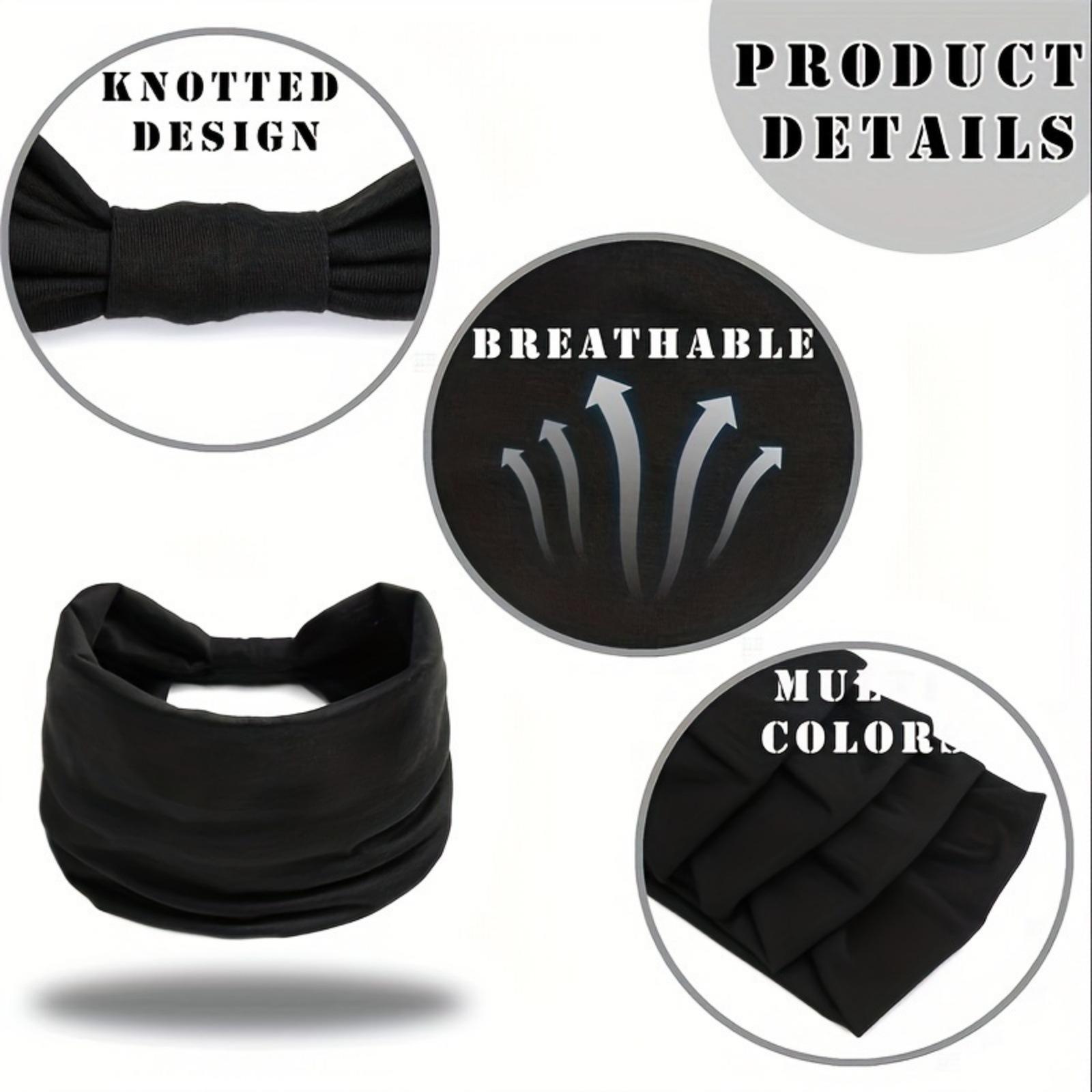 4pcs Headbands for Women, Wide Elastic Head Bands, Non-Slip Thick Hair Bands, Sports Stretchy Sweat Bands, Large Knotted Soft Headband for Washing Face, Makeup, Workout, Spa, Running, Fashion