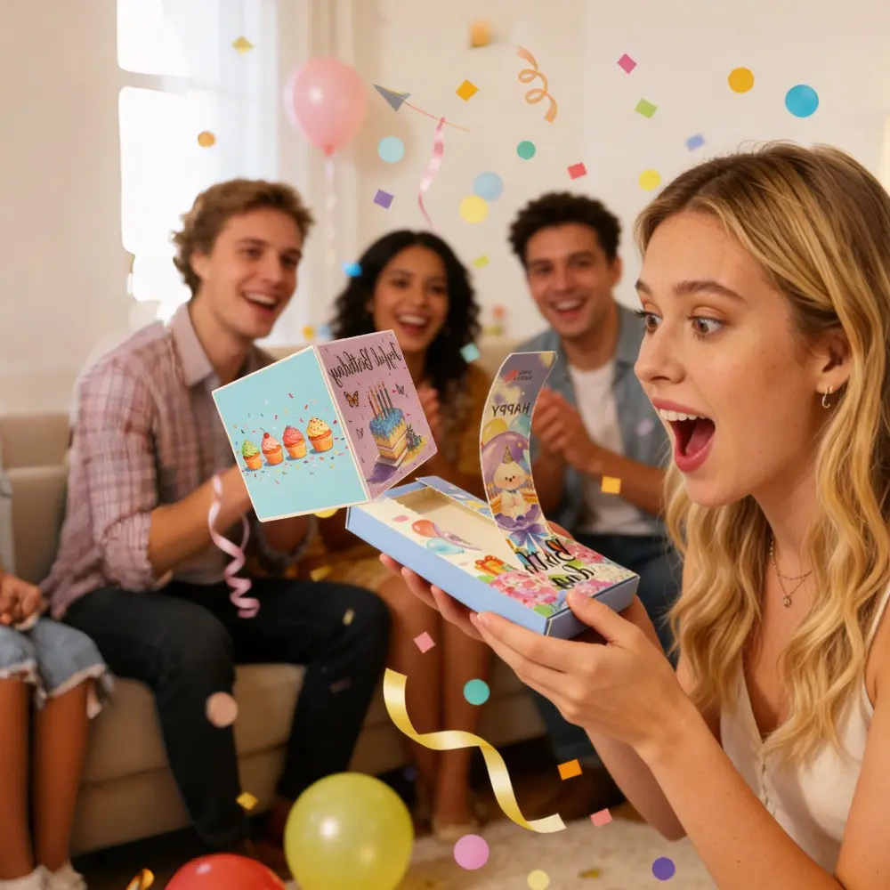DIY Exploding Surprise Box, Pop-Up Confetti Burst, Ultimate Reaction Gift, Perfect for Birthday, Mother’s Day, Father’s Day, Wedding, Graduation, Anniversary