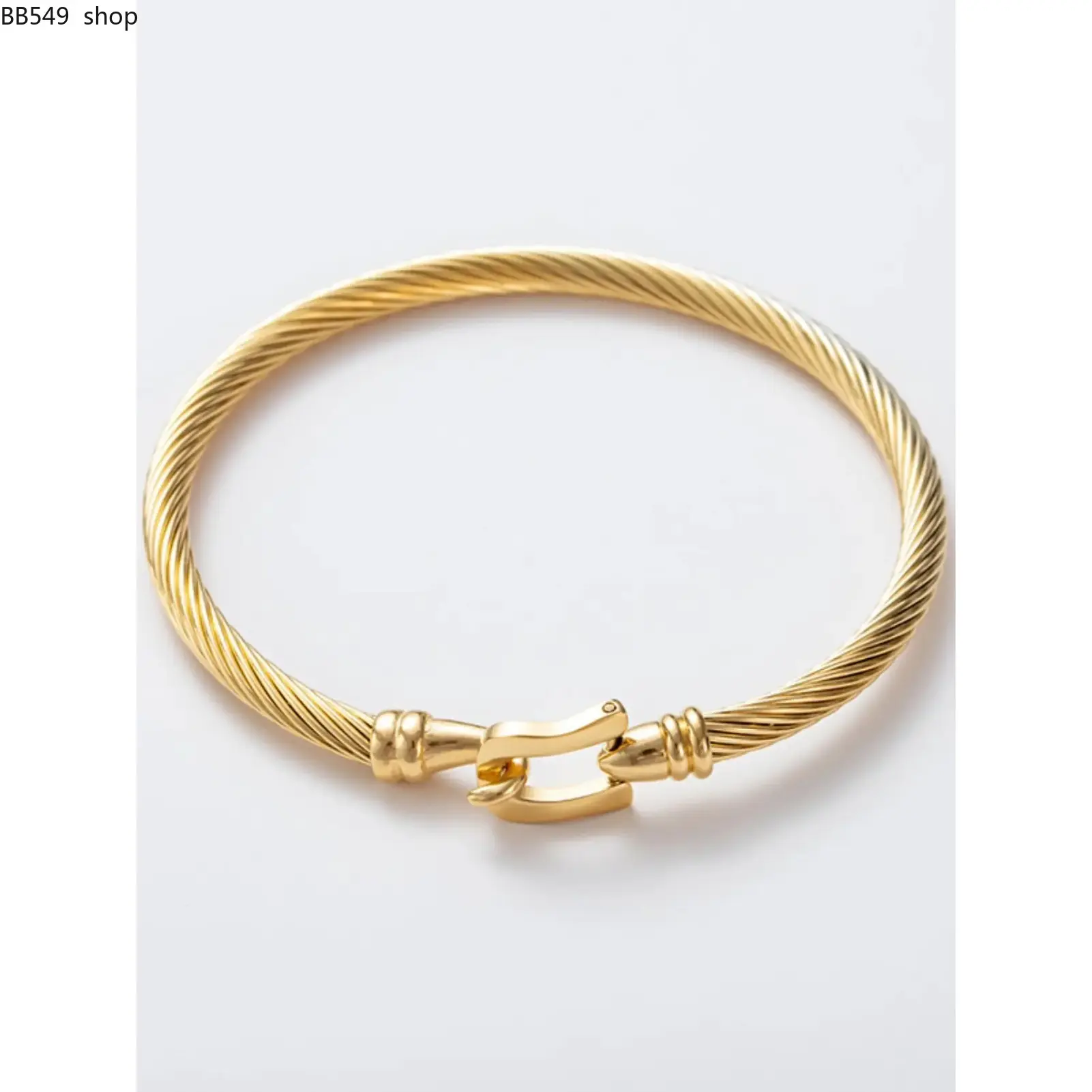 Vintage Minimalism Casual Luxurious Golden Horseshoe Buckle Bangle, Elegant Minimalist Bangle, Fashion Jewelry for Party, Daily Clothing Decor, Trendy All-match & Exquisite Jewelry for Birthday Gift, Bangle Bracelet
