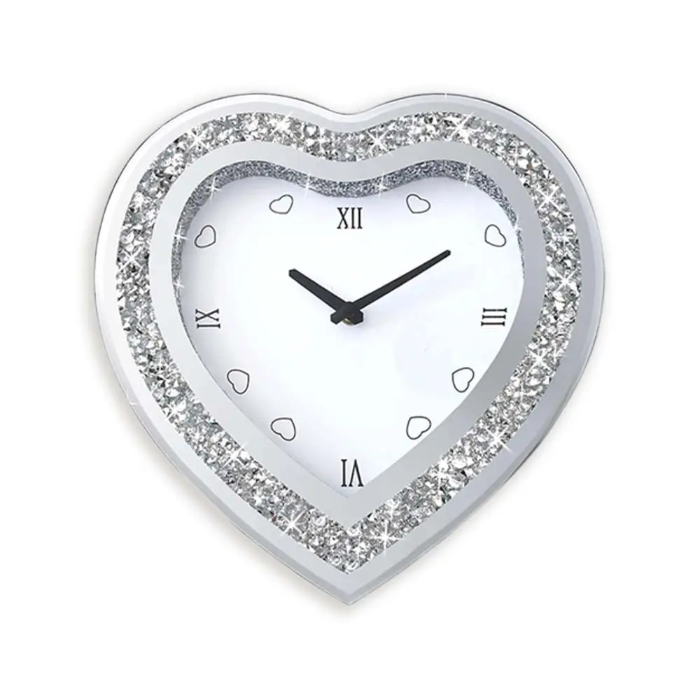 Silent Creative Analog Wall Clock, Modern Glass Rhinestone Clock, Living Room Hanging Clock, Contemporary Home Timepiece, Elegant Decorative Clock, Clocks For Living Room