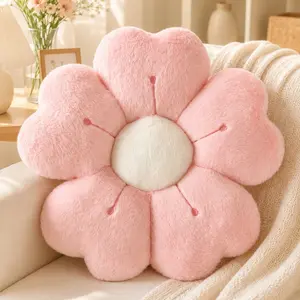 Daisy Shape Plush Pillow, Comfortable Cute Decorative Cushion, Soft Multicolor Fabric, Perfect for Bed and Sofa, Cozy Floor Pillow
