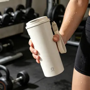 2026 LCD Temp Display Auto Mixing Cup USB Rechargeable Vacuum Insulated Blender Mug for Car Outdoor Gym Coffee Milkshake Hot Cold Beverage
