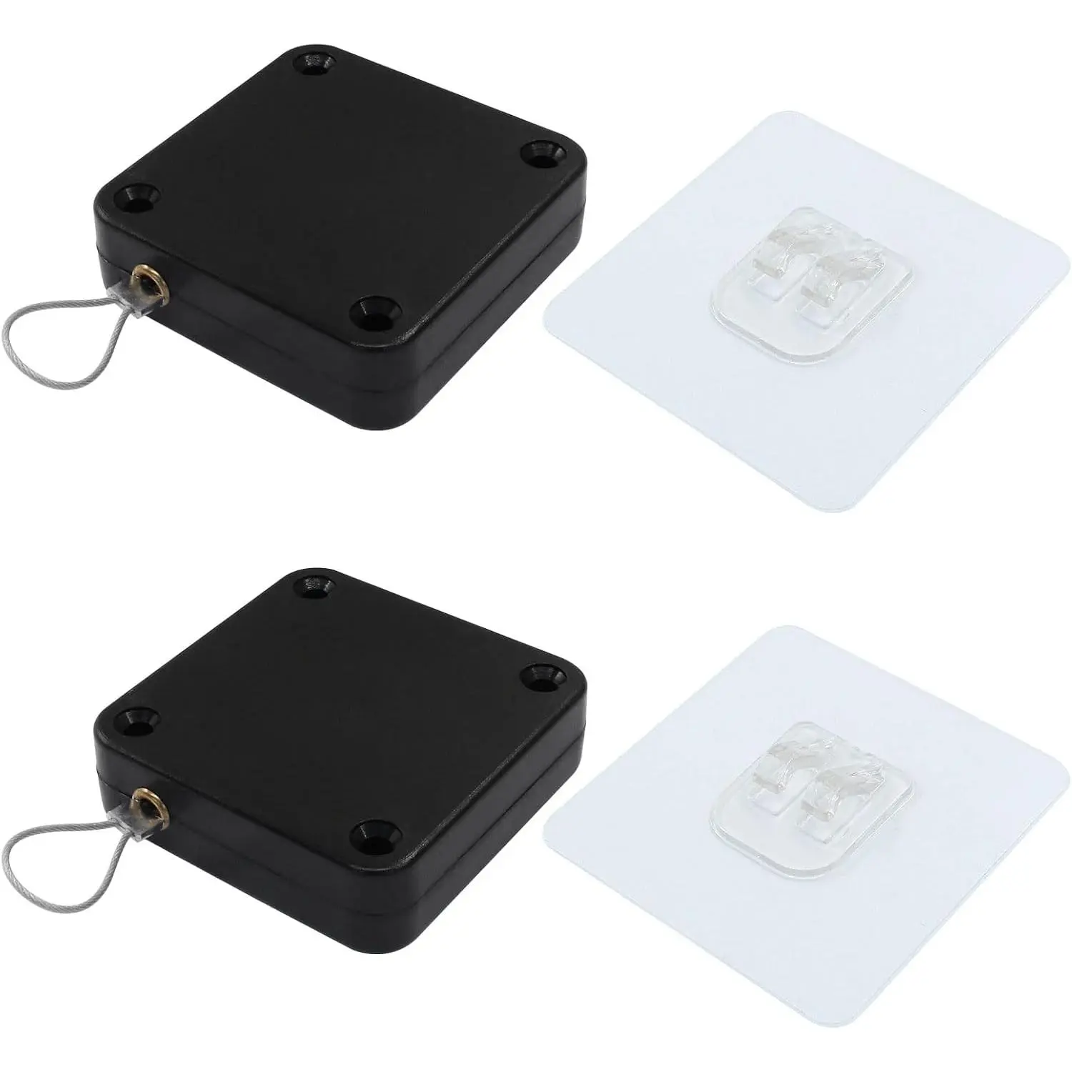 2 count Automatic Sliding Door Closer Punch Free Door Closer Automatic Door Closer Steel Drawstring for Bedroom/Bathroom/Office (800g Tension, Black)