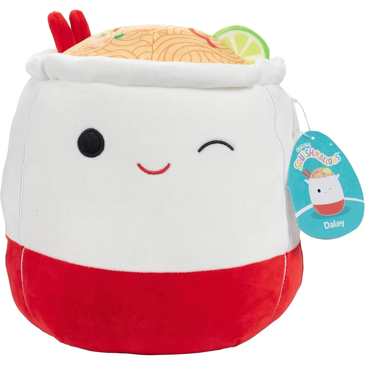Squishmallows Original 10-in Daley the Ramen Noodles Squishies Toy - Official Jazwares Collectibles, Soft Fabric Polyester-Spandex Plush, Machine Wash Cold, Safety-Tested Kids' Stress Relief Gift for Transportation Use