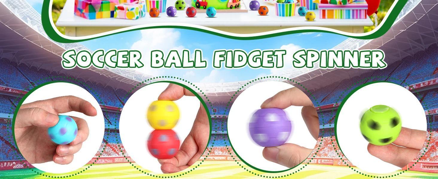 12PCS Fidget Spinners Soccer Ball Toy for Kids Stress Ball Desk Toy Party Favors Goodie Bag Stuffers Kids Adults gifts