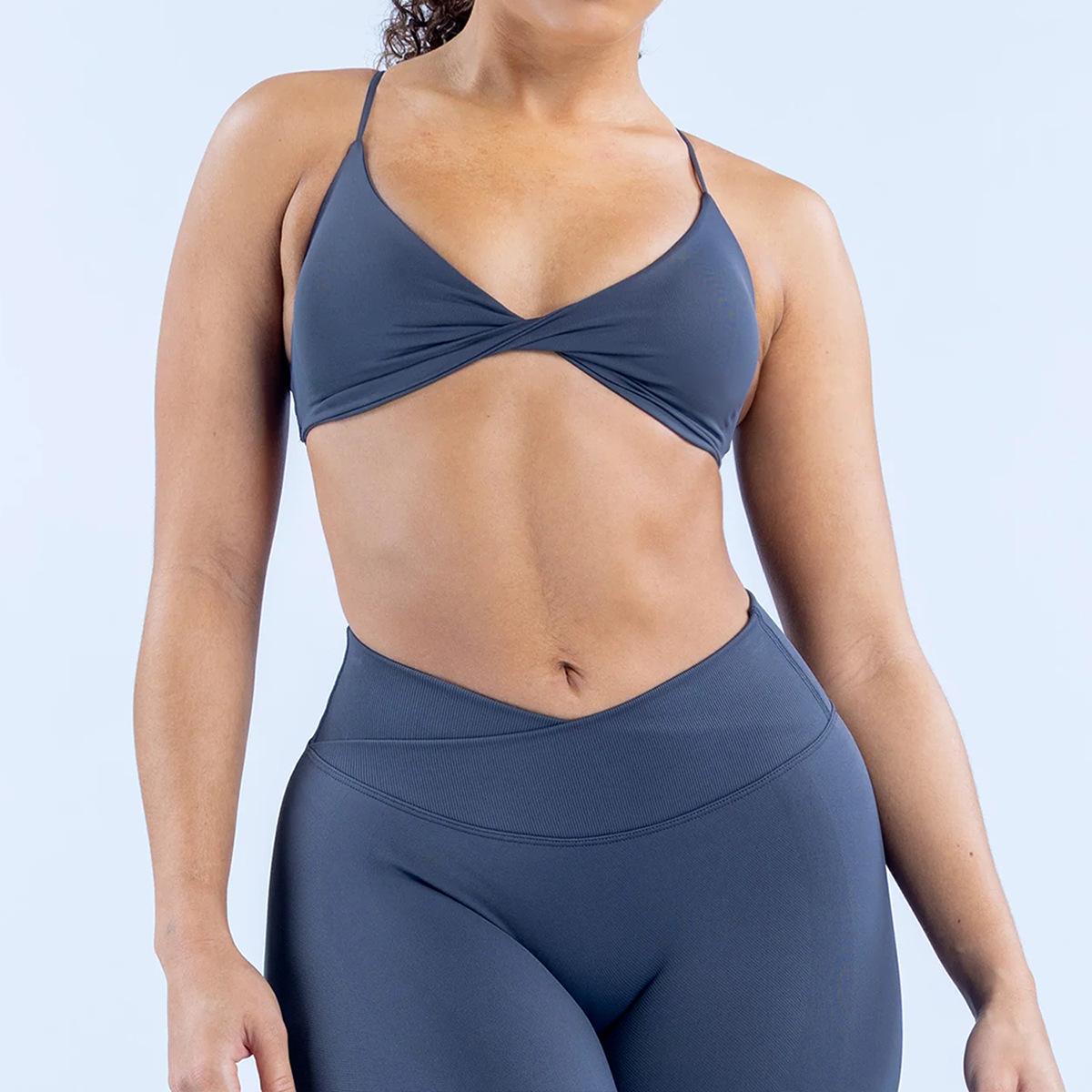 Women's Seamless Yoga Set  Tight Quick Dry Sports Bra With Cross Back & High Waisted Leggings, Running Gym Cycling Activewear