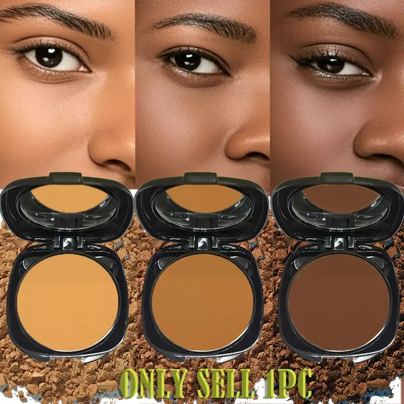 Setting Powder Cake with Concealer Effect, 3 Colors Available, Waterproof and Sweatproof Matte Finish, Comes with Powder Puff, Perfect Gift for Her