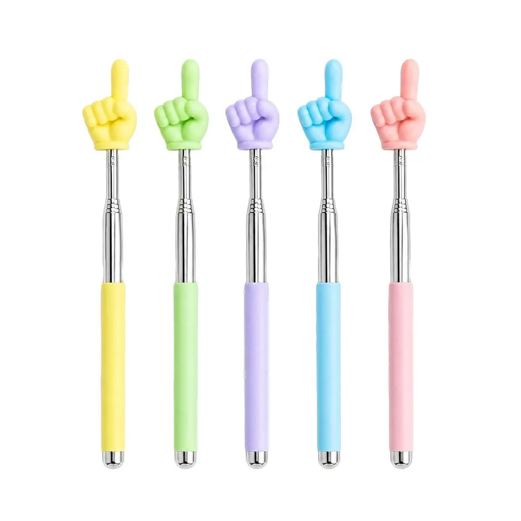 5pcs Telescopic Double Finger Reading Pointer, Extendable Teaching Wand, Multipurpose Guide Tool, Ideal Gift for Educators, Pointer Stick, Classroom Supplies