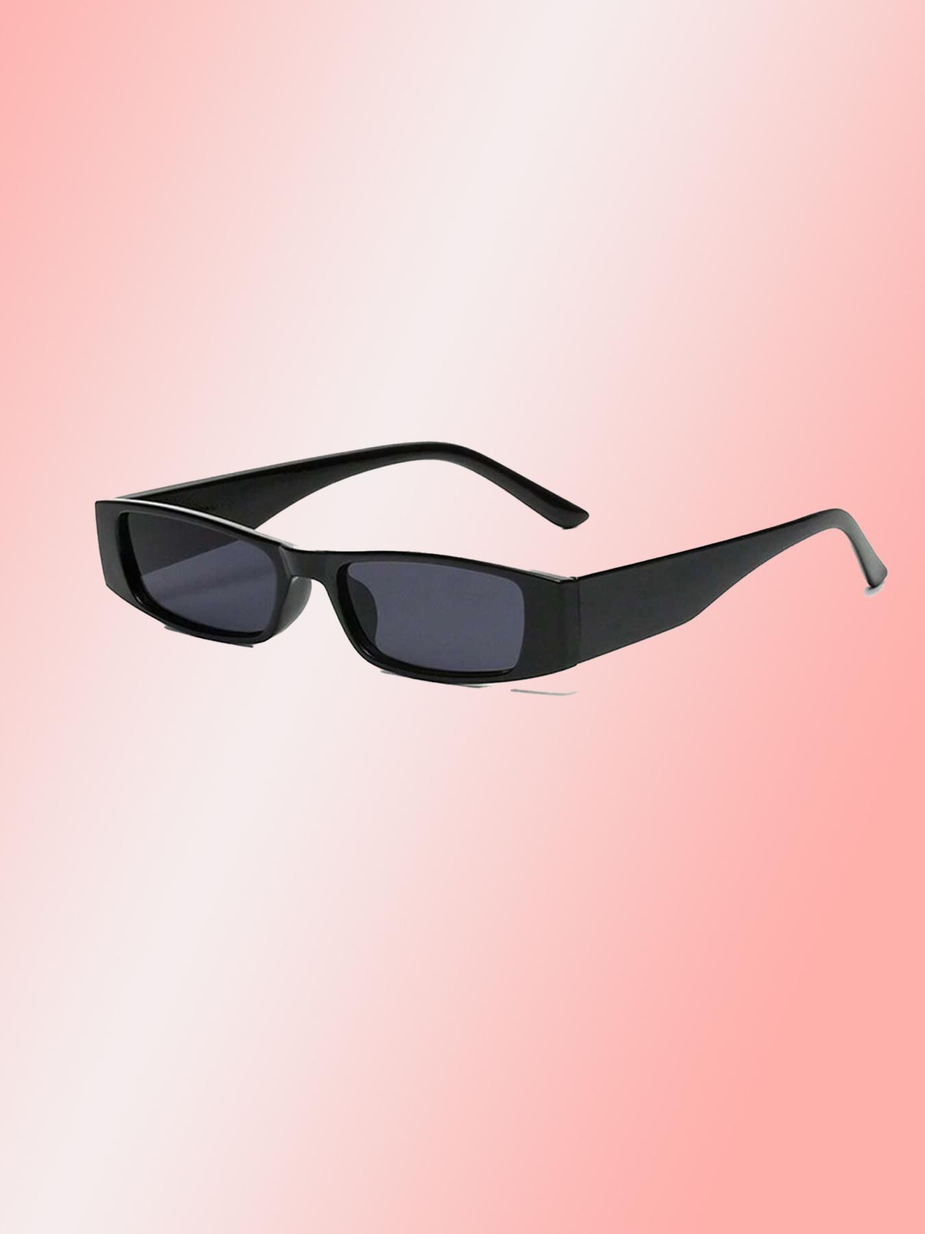 Unisex Vintage Rectangle Frame Eyeglasses, Trendy Casual Full Rim Eyeglasses for Everyday Use, Fashion Accessories for Outdoor Activities, Vintage Rectangle Shades