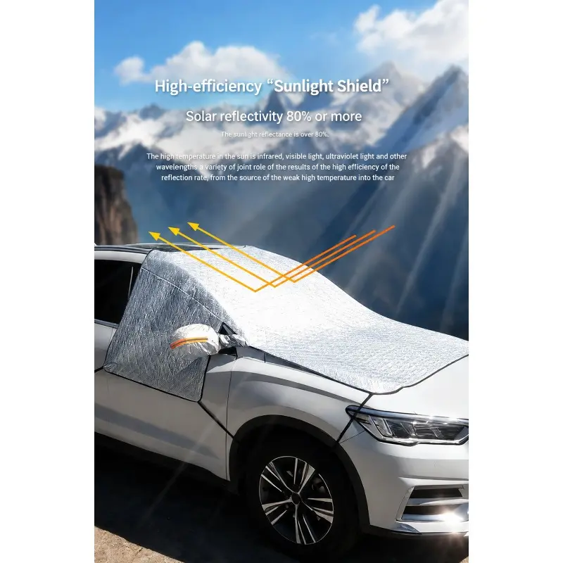 Multi‑function Magnetic Car Windshield Protective Cover, Blocks Snow Frost in Winter & Strong Sun Heat in Summer, Secure Magnetic Attachment, Foldable Design, Fits Multiple Vehicle Types, Car Accessory for Outdoor Parking Windshield Protection