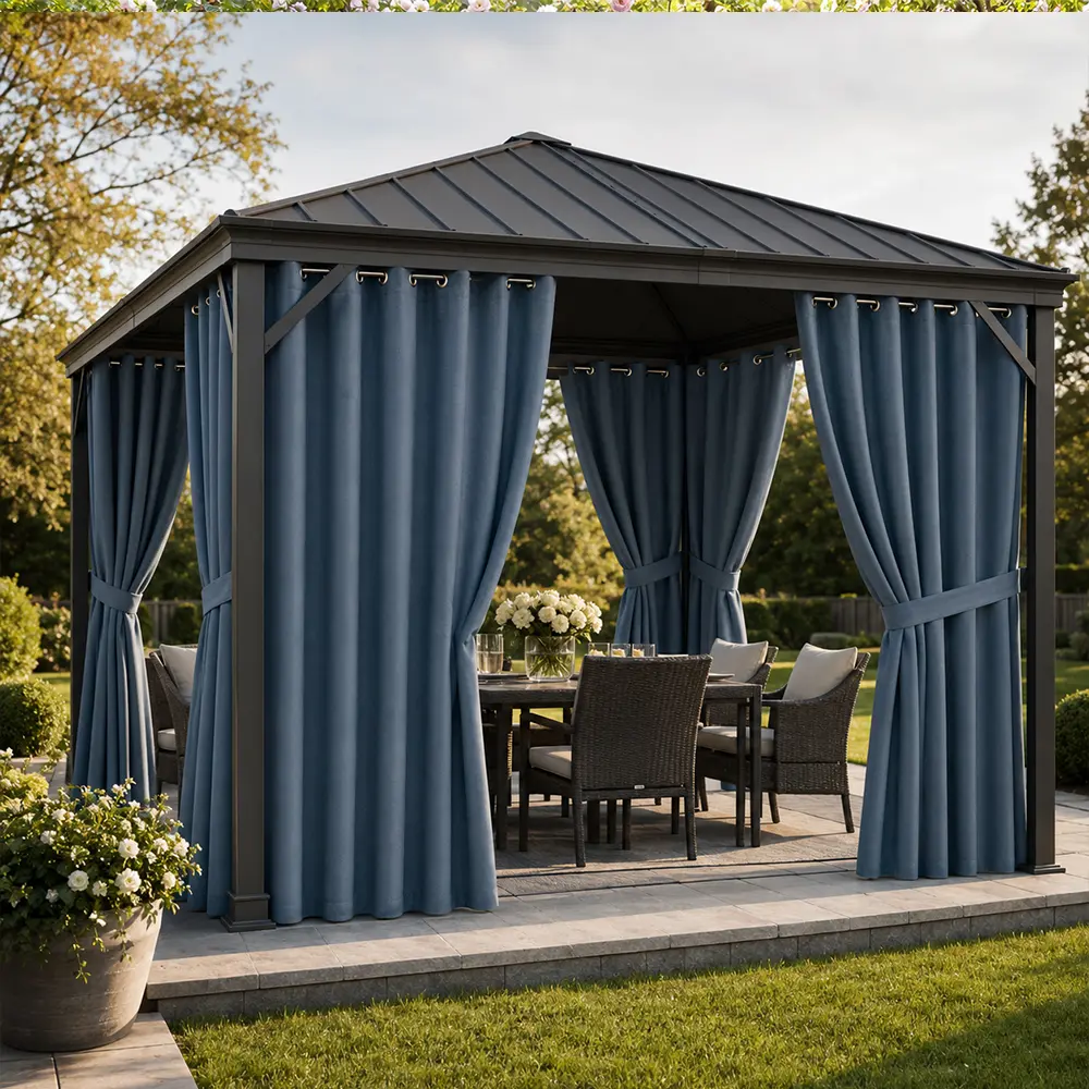 Outdoor Curtains for Patio, Gazebo Curtains for Pergola, Solid Color Drapes for Porch, Balcony & Outdoor Living Space, Indoor Outdoor Curtain Panels