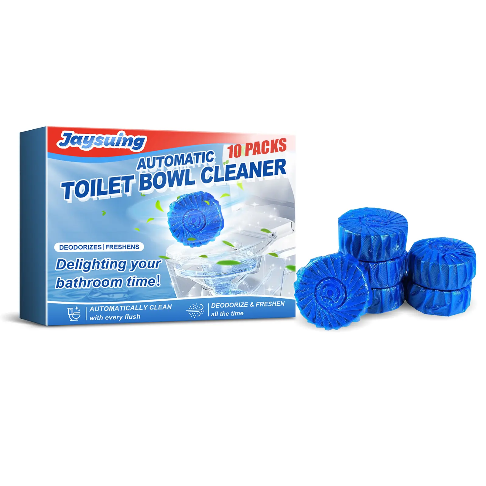 Jaysuing Toilet Blue Bubble Cleaning Block Household Descaling, Deodorizing, Odor Removal, Fresh Toilet Cleaning Block