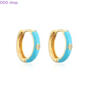 New Stainless Steel Statement Hoop Earrings, Multicolor Crystal Zirconia Small Huggie Earrings for Cartilage, Helix, Tragus Piercings (Sports & Outdoor Accessories), Statement Hoops Earrings