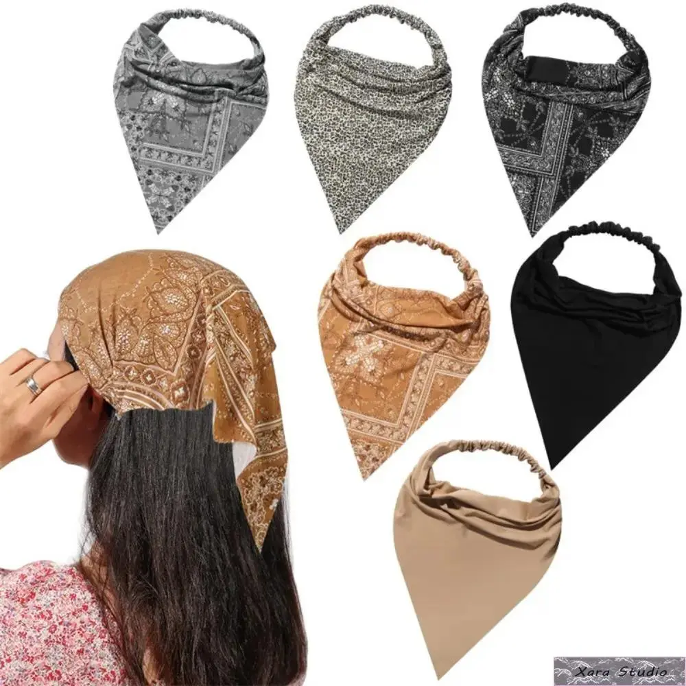 6PCS Women’s Boho Hair Bandana Head Scarf Set, Trendy Double Layer Triangle Head Kerchiefs, Fashion Hair Wrap Bandanas, Soft Lightweight Hair Accessories for Daily Wear, Beach Trips, Summer Styling & Festival Outfits