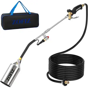 Propane Torch Weed Burner Kit,Heavy Duty Blow Torch with Storage Bag, Flamethrower with Turbo Trigger and 10 FT Hose for Weeding,Roofing, Melting Ice Snow,Road Marking (33IN)