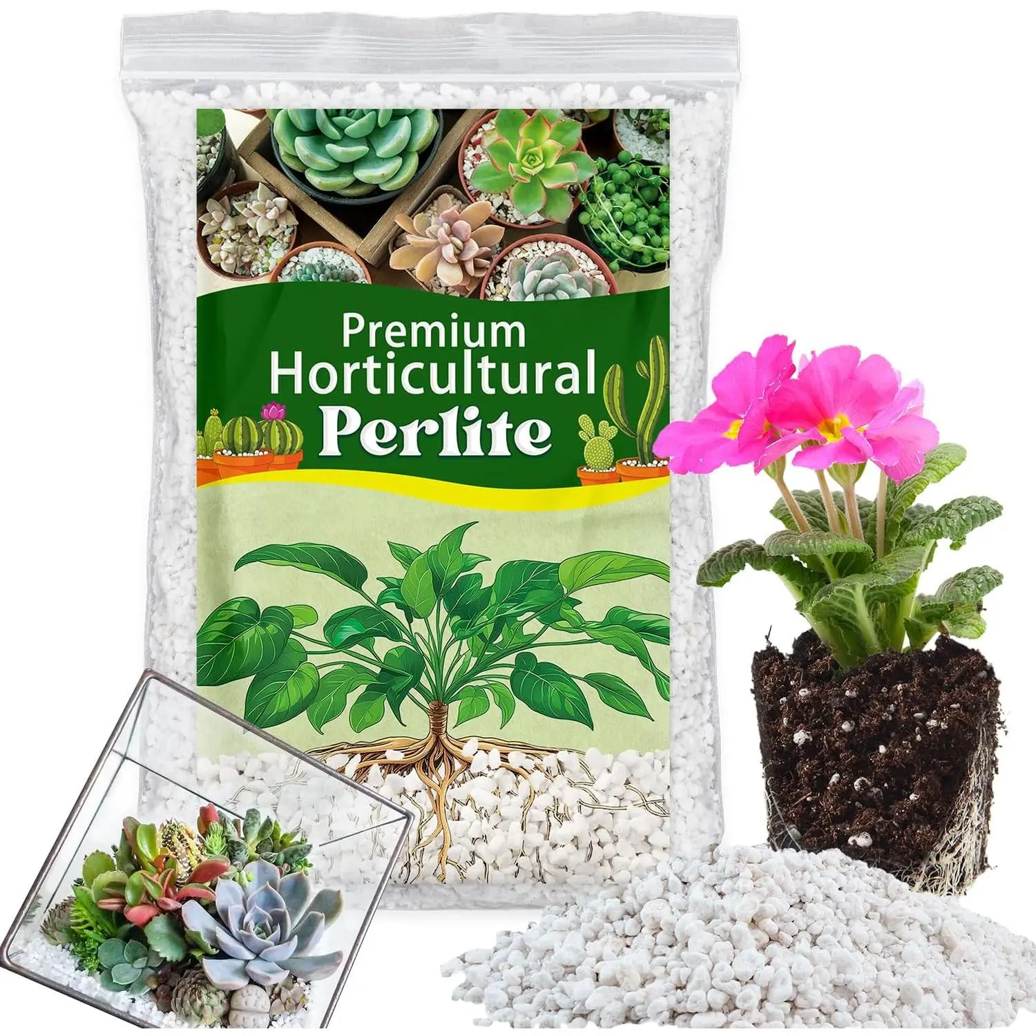 Horticultural Perlite, Perlite Improved Drainage, Ventilation & Root Growth,Perlite Conditioner Potting Mix for Orchids,,Indoor & Outdoor  and Gardening-1QT