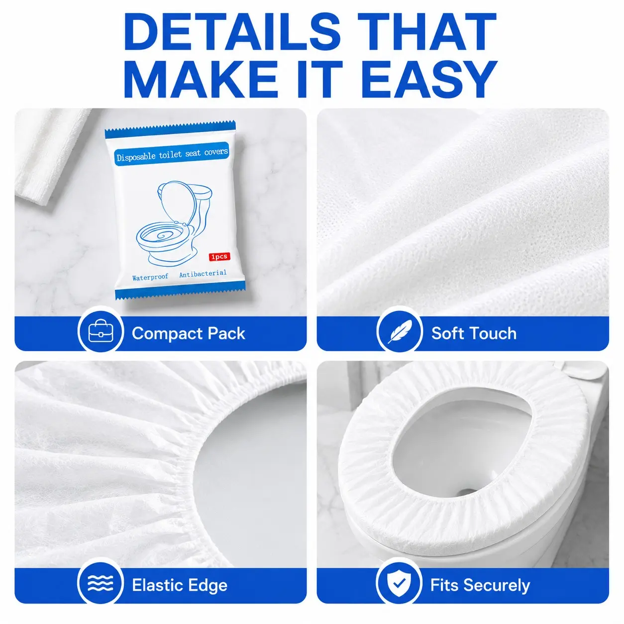 20 Pcs Disposable Toilet Seat Covers, Single-Layer Nonwoven Toilet Seat Protectors, Portable Travel Toilet Liners, Hygienic Public Restroom Seat Covers, Toilet Seat Covers For Bathroom