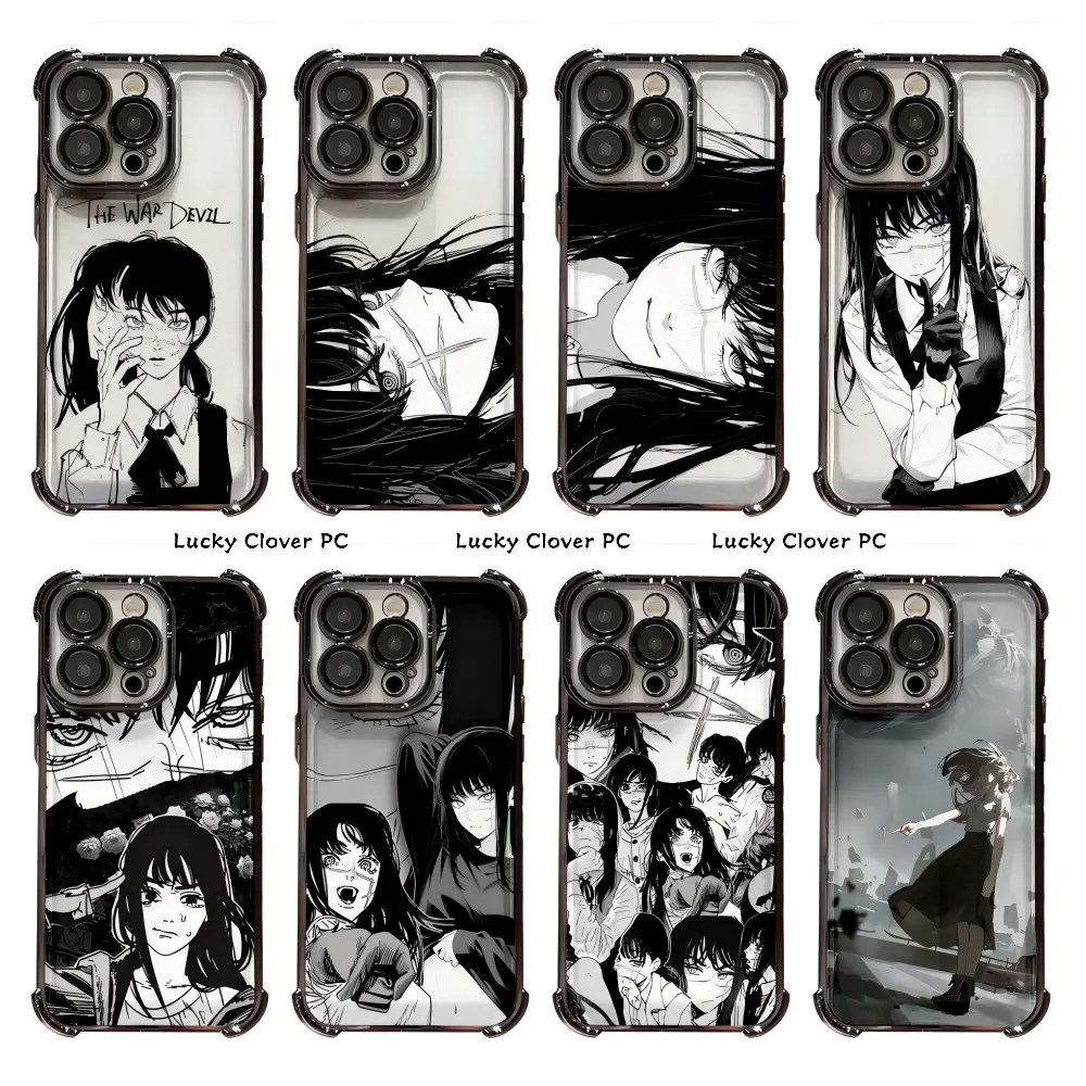 Cool Comic Anime Chainsaw Man Mitaka Asa Phone Cases For iPhone 17 16 15 14 13 12 11 Promax Pro Max Plus Air Black Transparent Tpu Shockproof Casing Protection Holiday Birthday Gifts For Friends