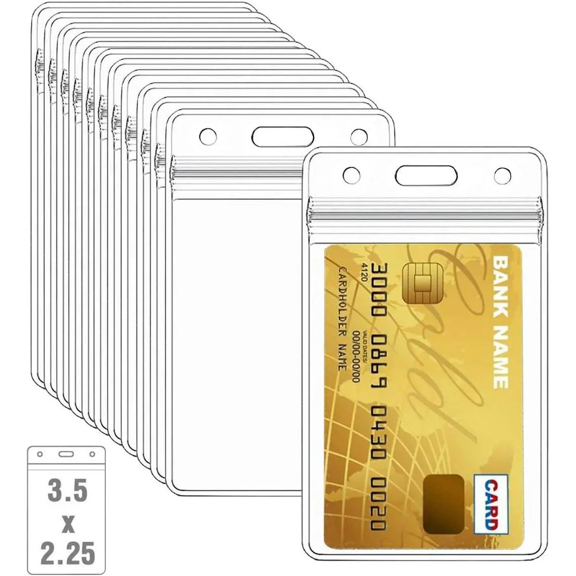 100 count Clear Plastic Vertical Name Badge ID Card Holders