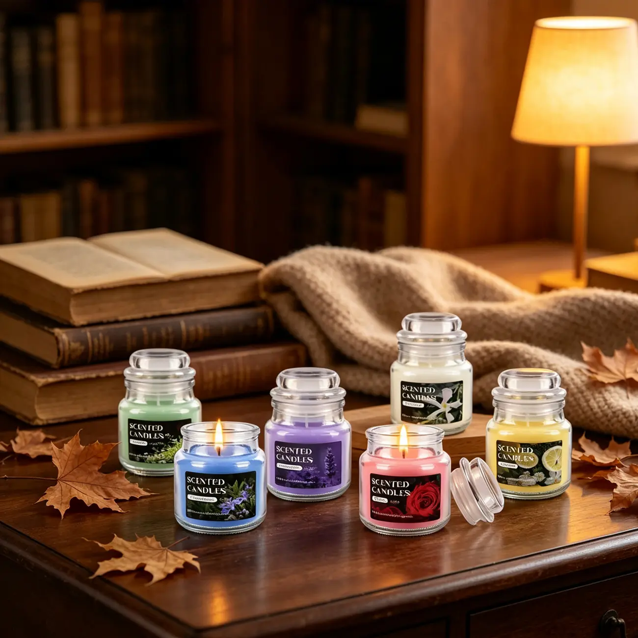 Glass Jar Scented Candles, Natural Soy Wax Aromatherapy Candle, Long Lasting Fragrance Candle for Home Decor, Relaxation, Bedroom, Balcony, Holiday & Gift Set
