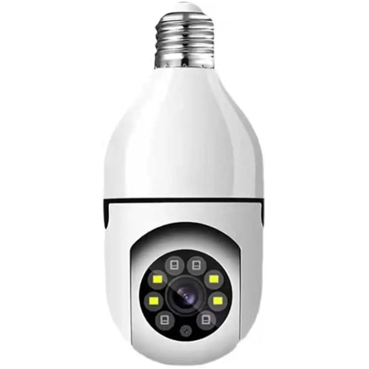 E27 Light Bulb Security Camera Outdoor, HD Wireless WiFi Home IP Cam - 360° Panoramic View, Motion Detection, 2-Way Audio, Night Vision