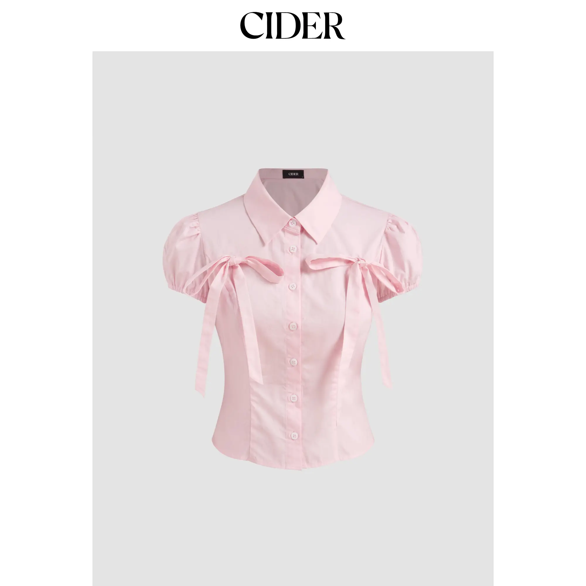 Cider Bowknot Puff Sleeve Shirt SummerWins SummerFinds