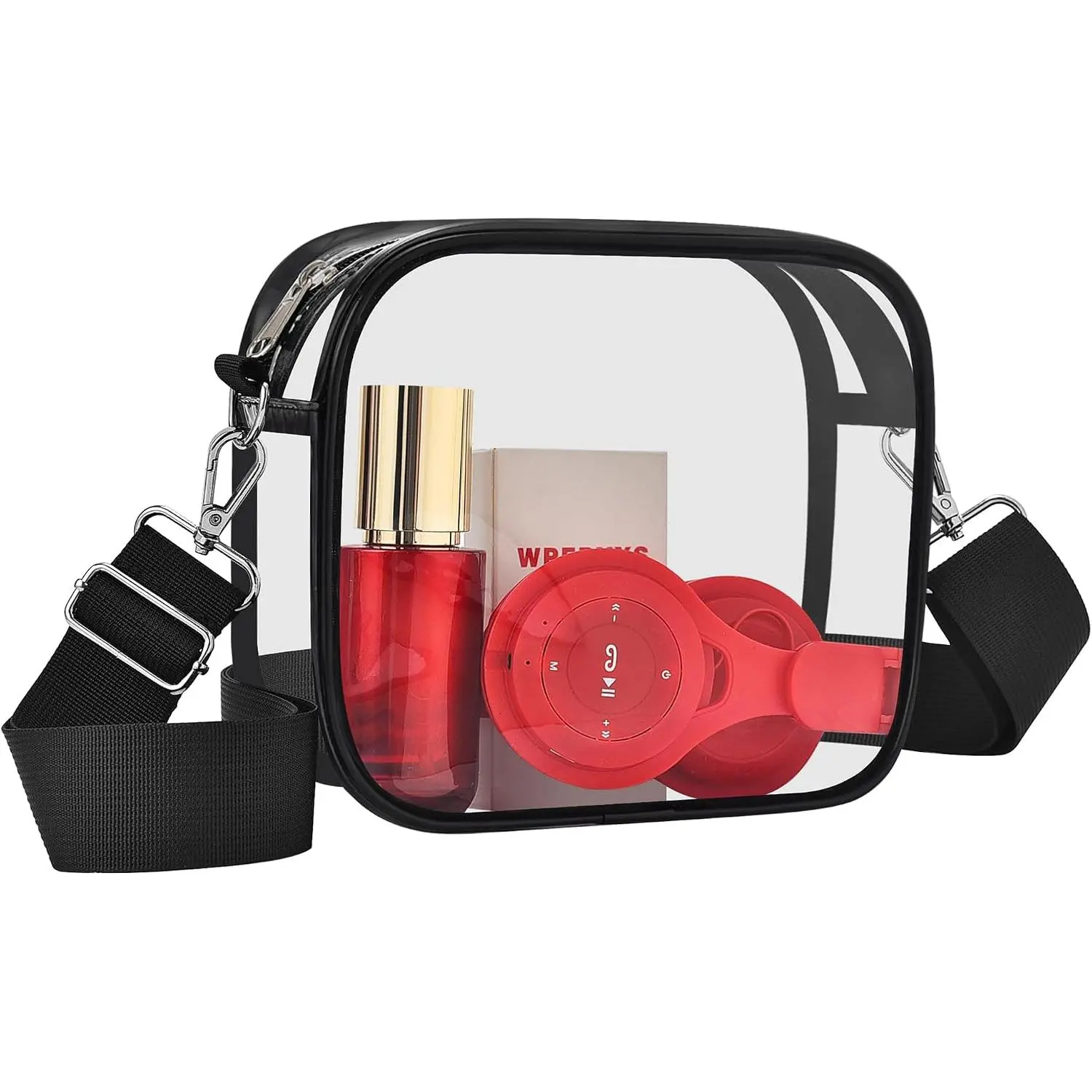 Clear Bag for Stadium Events, Transparent Messenger Bag Stadium Approved Crossbody Bag for Women & Men