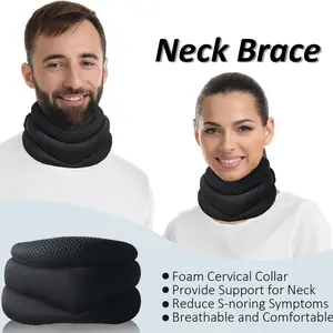 Three-Layer Sponge Neck Supporter, Breathable High Elasticity, Prevents Head Downward Lean, Cervical Relief, Office Neck Protector