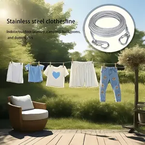 Heavy-Duty PVC-Coated Steel Wire Rope – Multipurpose Clothesline and Dog Leash with Carabiners – Rust-Resistant Outdoor Clothesline – Single Pack (6.5ft / 16.4ft / 32.8ft)