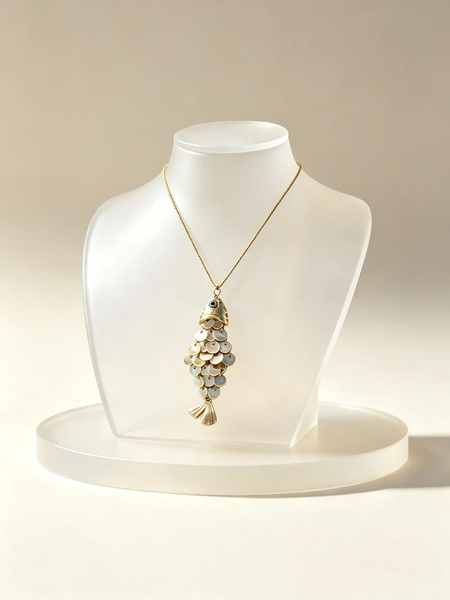 Boho Cartoon Fish Shell Pendant Necklace, Daily Wear Jewelry, Ideal Friendship Gift, Random Tail Direction, 1pc