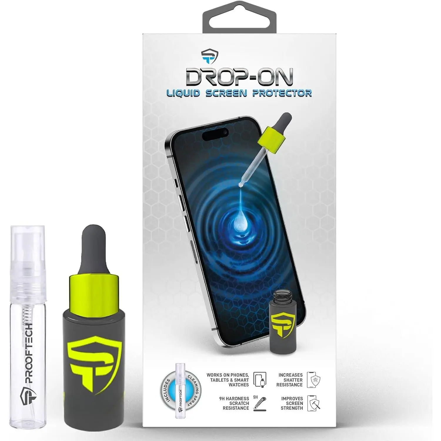 DROP  Liquid Glass Screen Protector for up to 10 Devices - Wipe  Scratch and Crack Resistant Nano Protection for  Phones Tablets  Watches