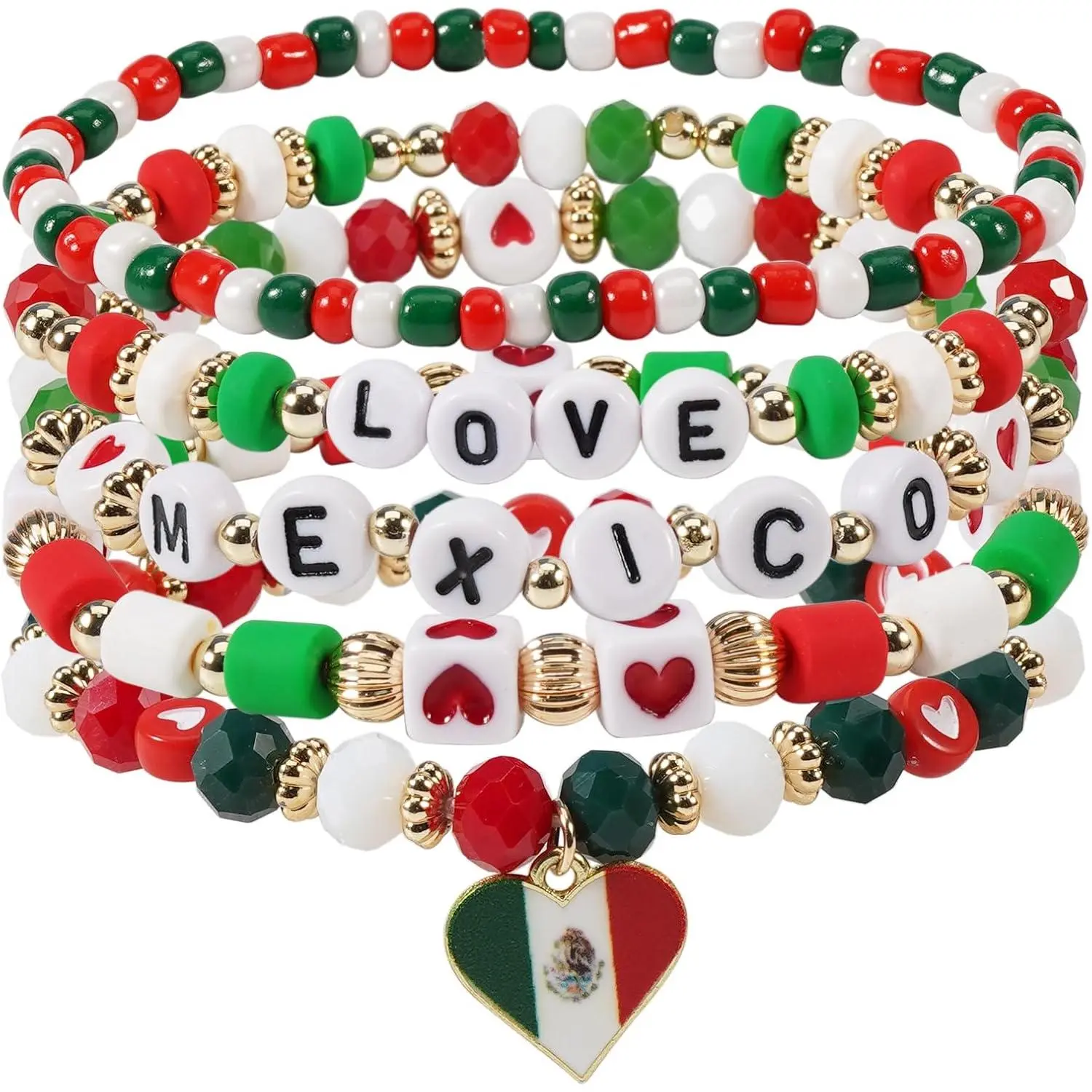 Bohemian Bracelets Set for Women, Stackable Stretch Bead Bracelet, Boho Style