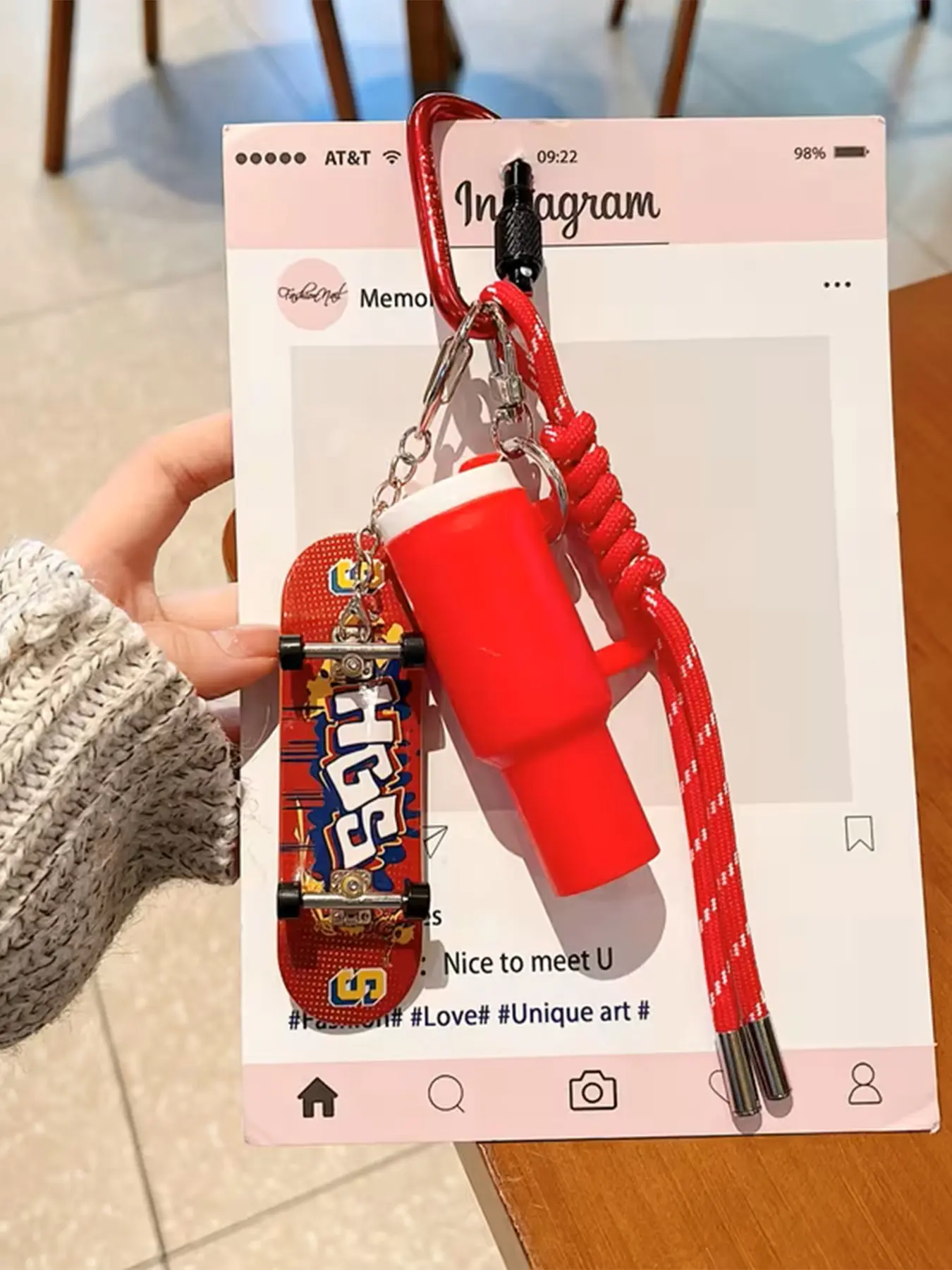 Multi Color Skate & Mini Tumbler Bag Charm, thick braided rope scratch-proof silicone pendant lanyard fit travel backpack men women daily campus outfit Backpack Charms Backpack Accessories #DopamineStreetStyle #CampusEssentials