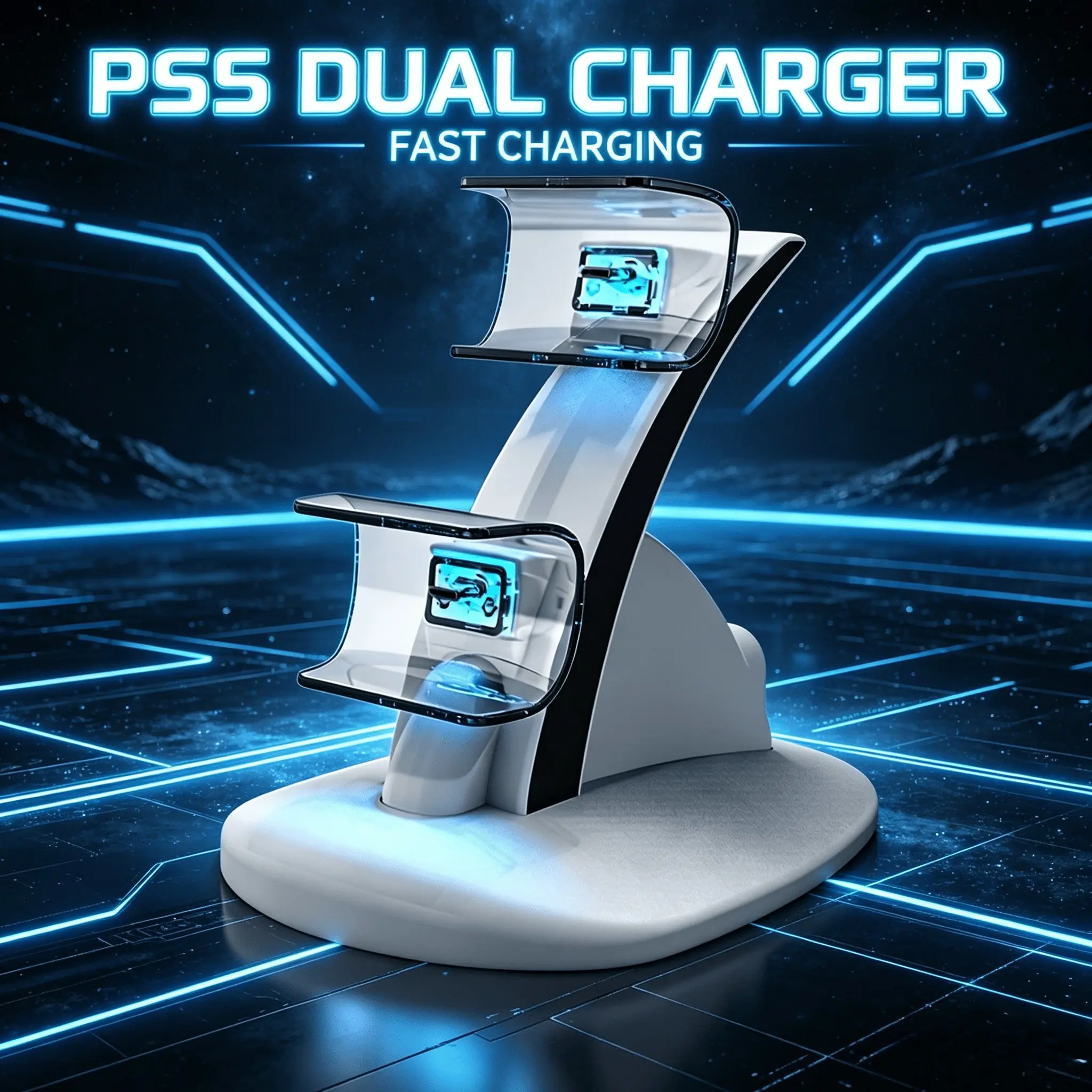 Ps5 Controller Charger with LED Indicator, Type-C Interface, Dual Charging Support, Convenient Handheld Design, Portable