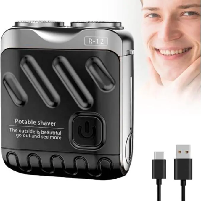 Men's Favorite Mini Electrict Shaver,R-12 Luggage Electric Shaver,Beard Shaver and Portable, USB Rechargeable for Home Travel electric shaver