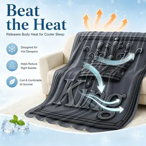 King Crown Print Cooling Blanket Arc-Chill Q-Max >0.4 Cool Fiber Summer Cooling Throw Lightweight Breathable Blanket for Hot Sleepers Night Sweats Couch Bed Sofa All Season