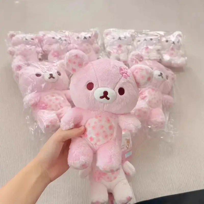 Rilakkuma Sakura Floral Theme Cute Bears Soft Plush Stuffed Toy - Sleeping Plush, Cuddly Hug Pillow, Home Decoration & Birthday Gift for Adult Women, Sleeping Plush Stuffed Toys