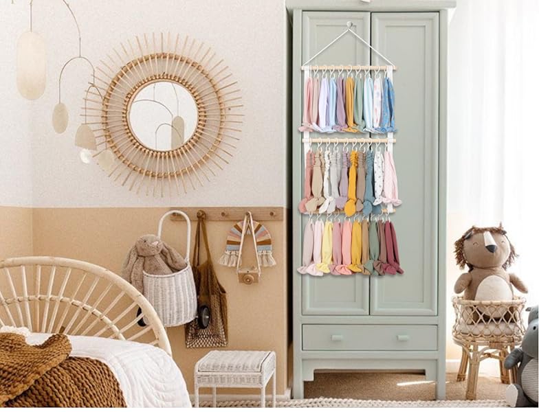 Headband Holder Head Bands Organizer for Girls, Baby Headbands Hair Accessories Organizer Storage Wall Hanging Decor for Nursery Toddler Girls Room