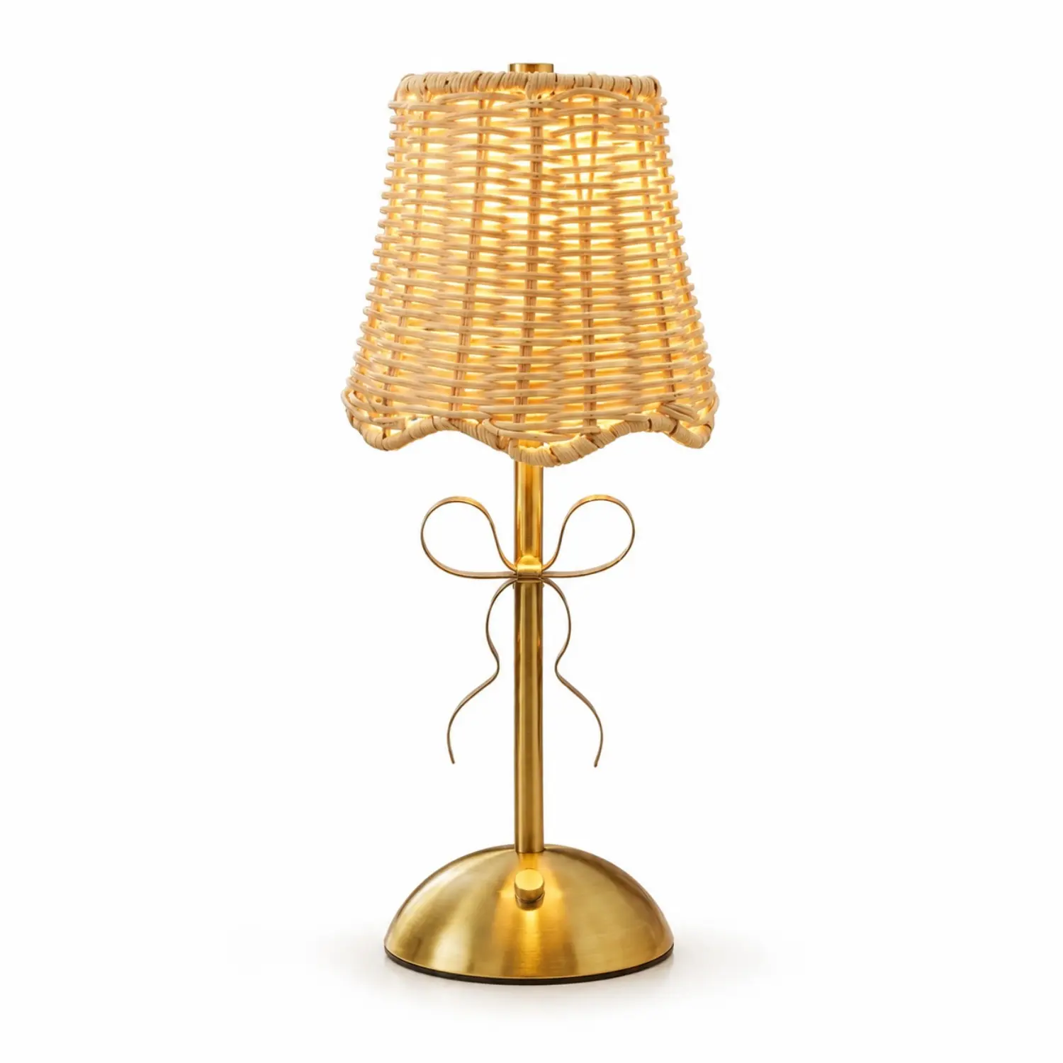 Cordless Vintage Wicker Woven Table Lamp - Rechargeable DC Power LED Touch Control, 3 Dimmable Color-Tuned Home Decorative Light Decor for Bedroom, Room & House Decor Back to School Gift