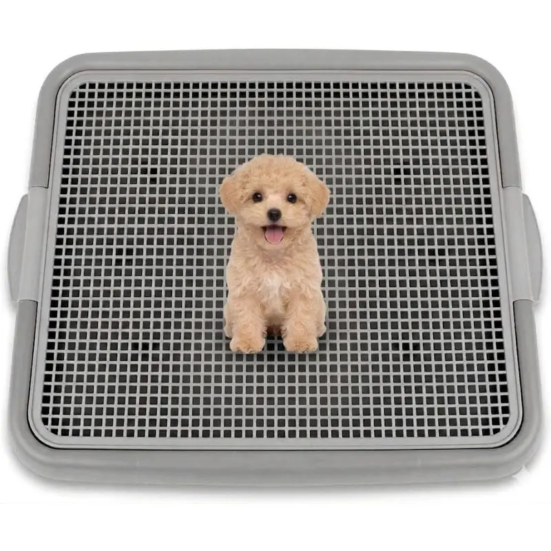 Puppy Potty Tray with Mesh, 20 x 16-Inch Leak-Proof Dog Pee Pad Holder for Small Dogs & Puppies, Indoor Potty Training Toilet with Easy-Clean Grid