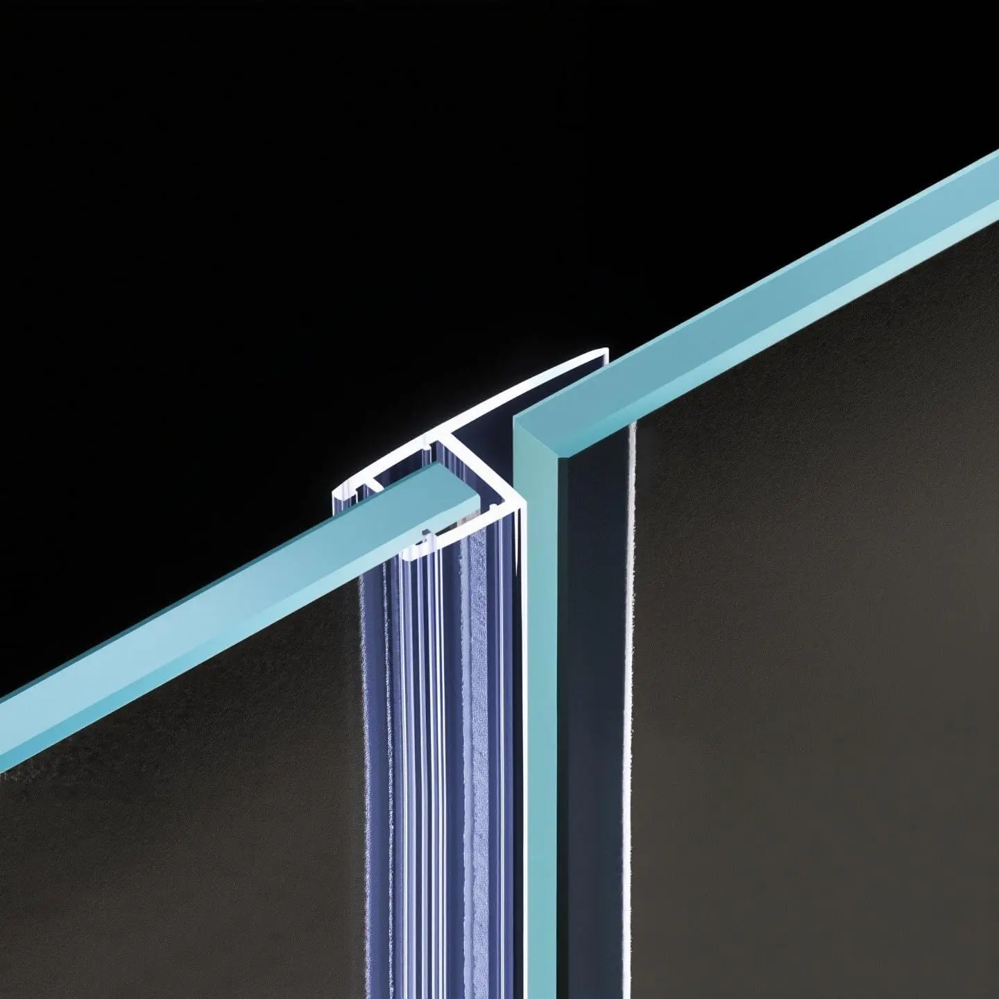 5 count Frameless Shower Door Side Seal 1/4 Inch Glass (15.75 Inches x 5, Length 79''),5 Section Segmented Installation Kit,Glass Shower Door Seal Strip,Weather Stripping Sweep Leak Water Guard