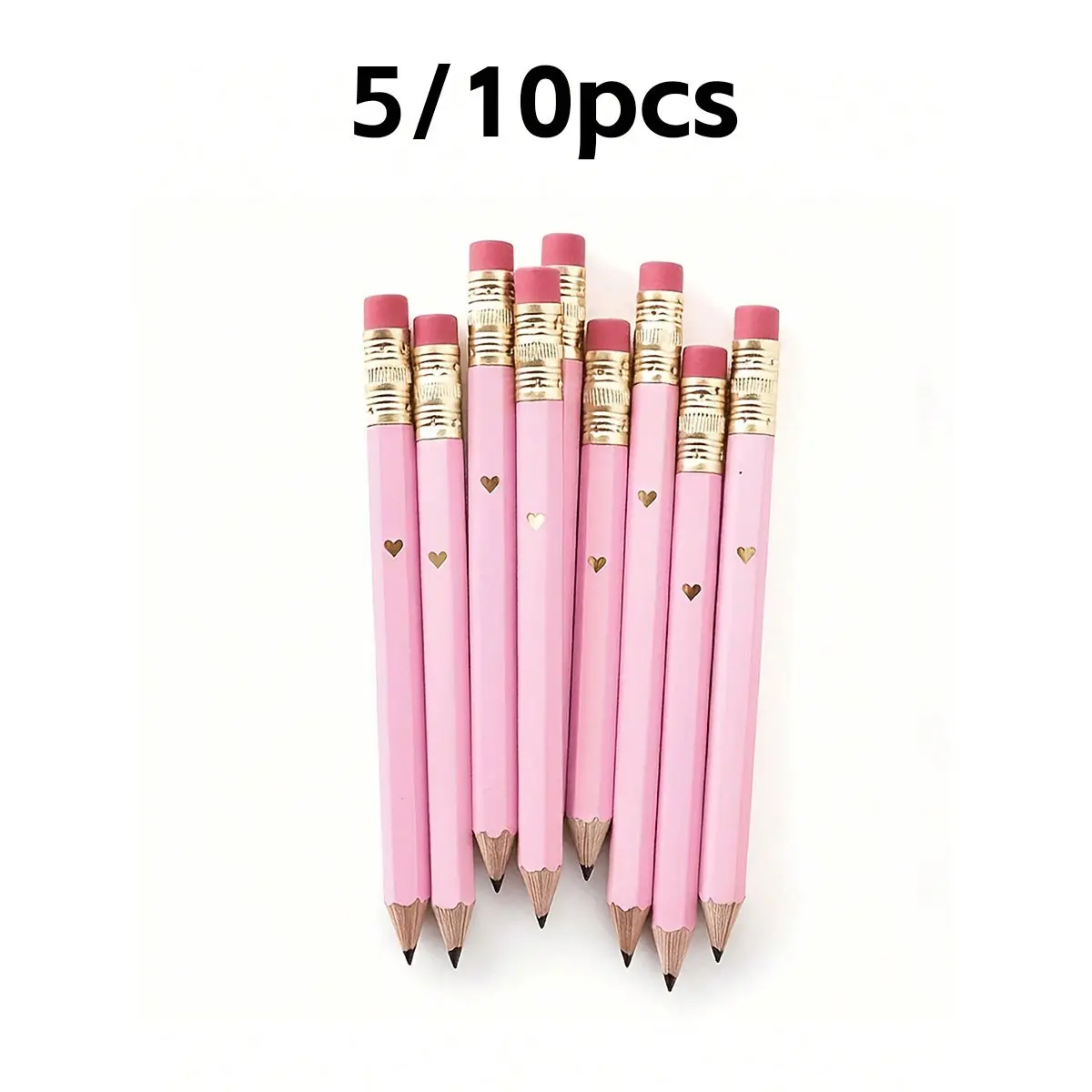 Small Eraser Pencils, 4 Inch Hexagonal Golf Pencils, Ideal for School, Office, Gifts, Weddings, Back-To-School