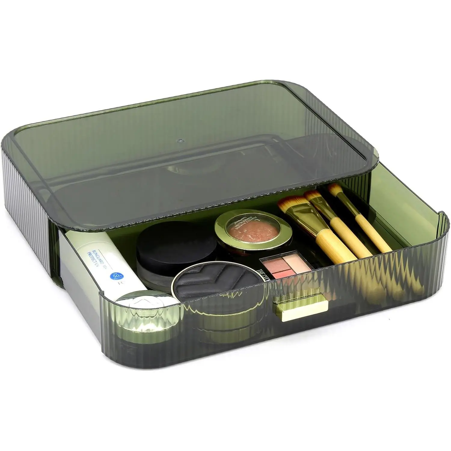 Makeup Organizer Drawers Stackable, Bathroom  Organizers and Storage,  for , skincare, Lipsticks,  Care (Green,1 Drawer)