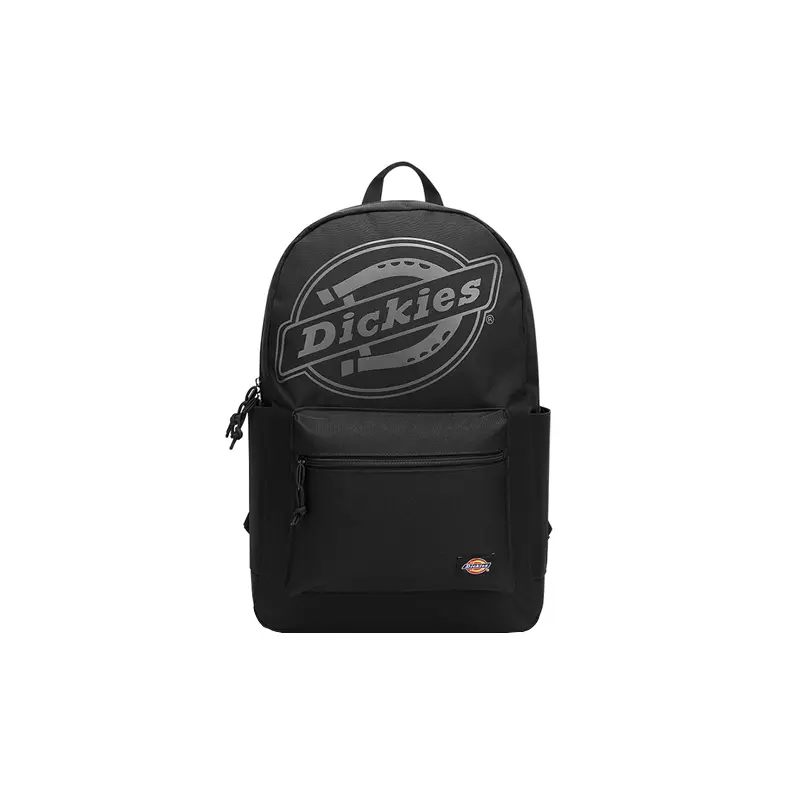 Dickies Classic Logo Skateboard Print Backpack for Men and Women, Polyester, Casual Style, Black