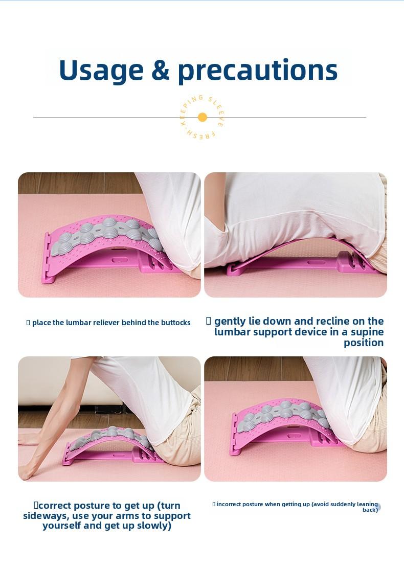 Lumbar Relaxer for Stretching and Slimming Shoulders and Back, Yoga Spine Corrector for Humpback, Relaxation Massager, Lumbar Support for Outdoor Use